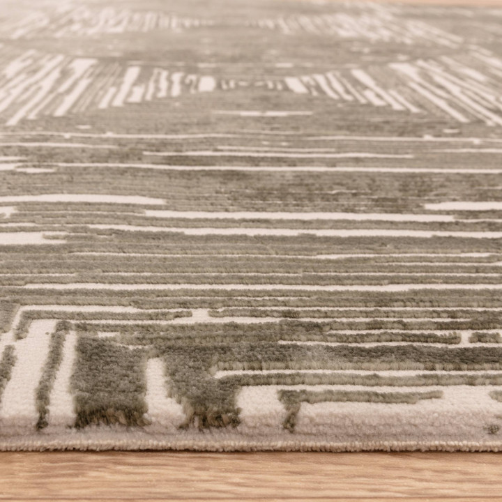 Rug Kuza geometric olive green beige 240x340 cm