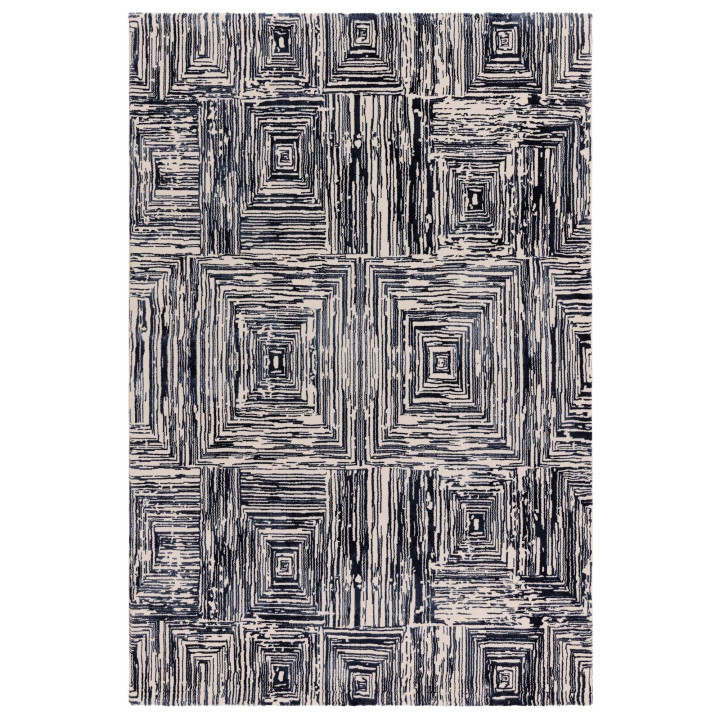 Tappeto Kuza geometrico blu e beige 200x290 cm