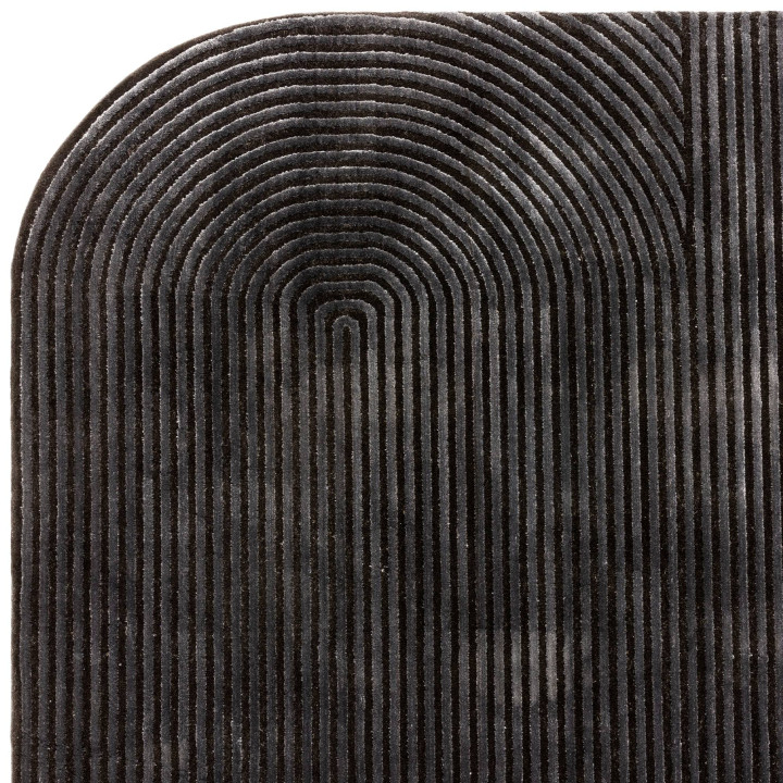 Rug Kuza geometric dark grey anthracite 80x150 c