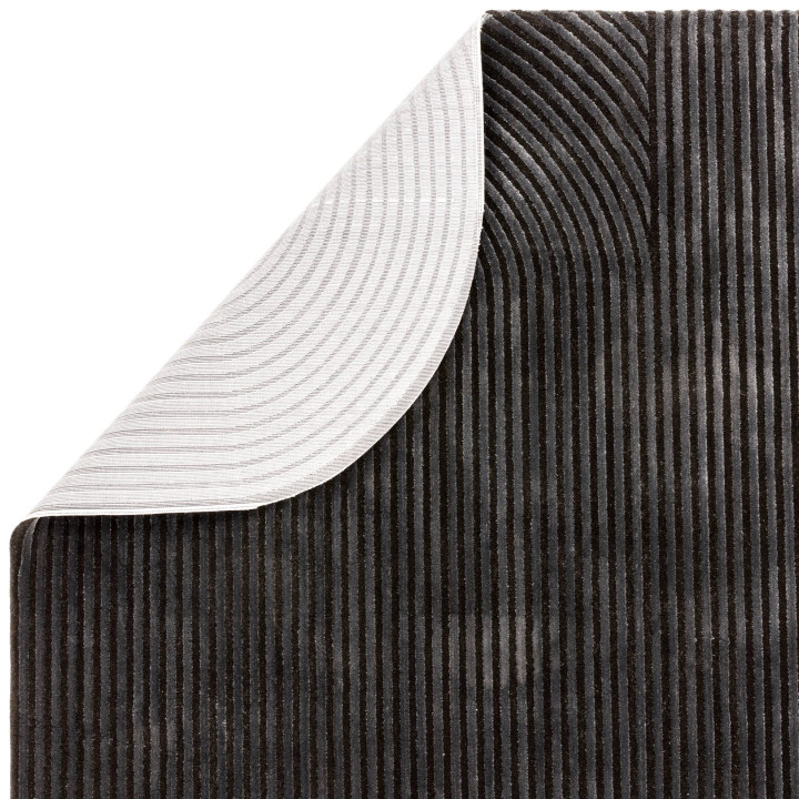 Rug Kuza geometric dark grey anthracite 80x150 c