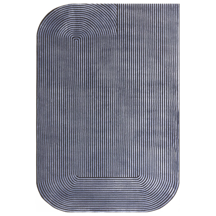 Tappeto Kuza geometrico blu chiaro e blu scuro 8