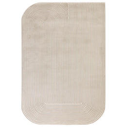 Rug Kuza geometric beige taupe 80x150 cm