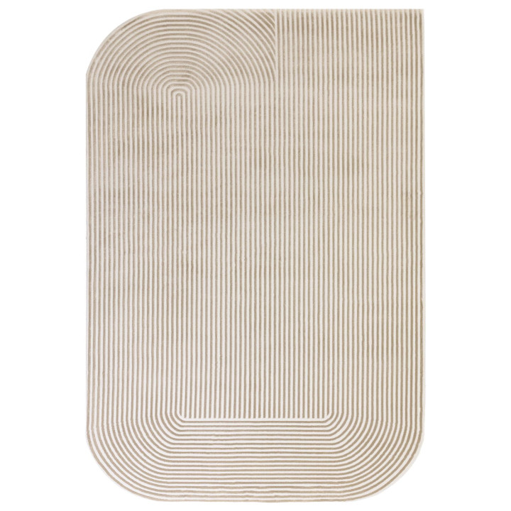 Tappeto Kuza geometrico beige e tortora 80x150 c