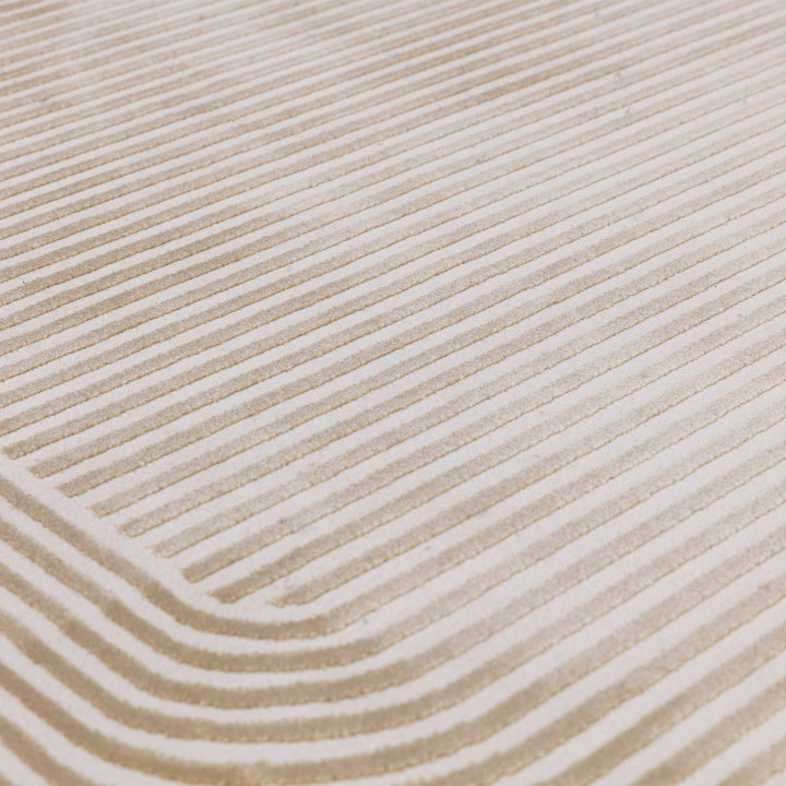 Tappeto Kuza geometrico beige e tortora 80x150 c