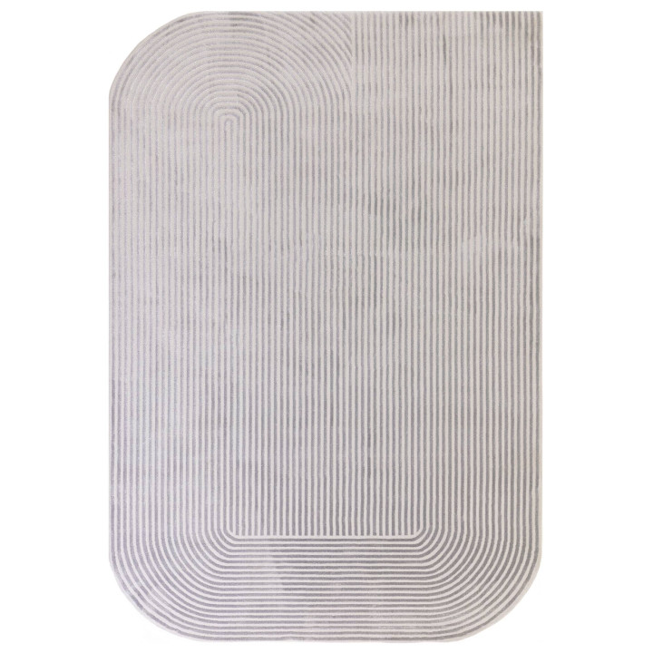 Tappeto Kuza geometrico grigio chiaro e grigio 1