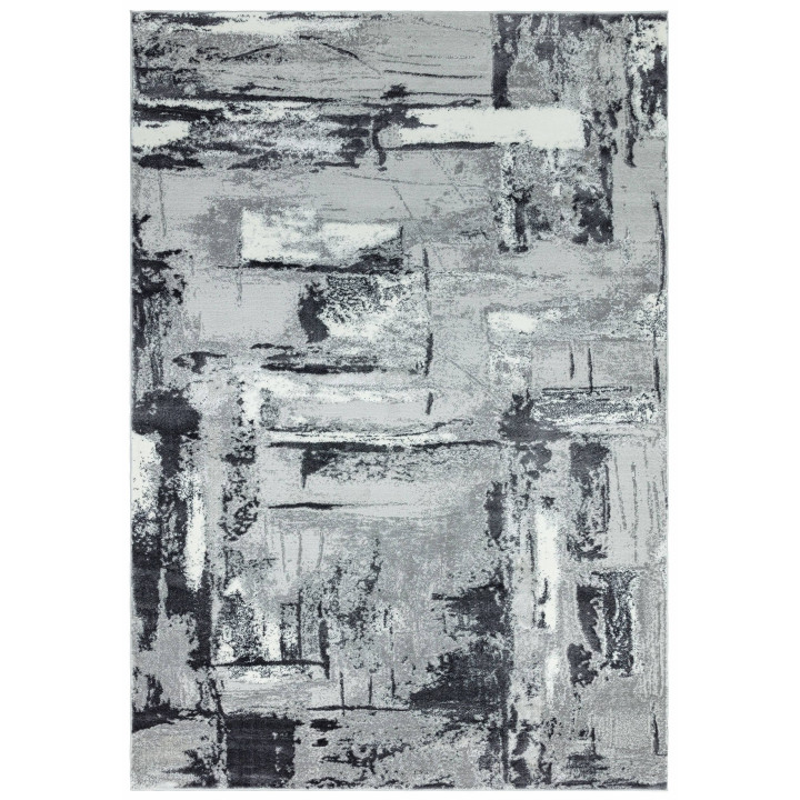 Rug Orion abstract grey silver white 80x150 cm