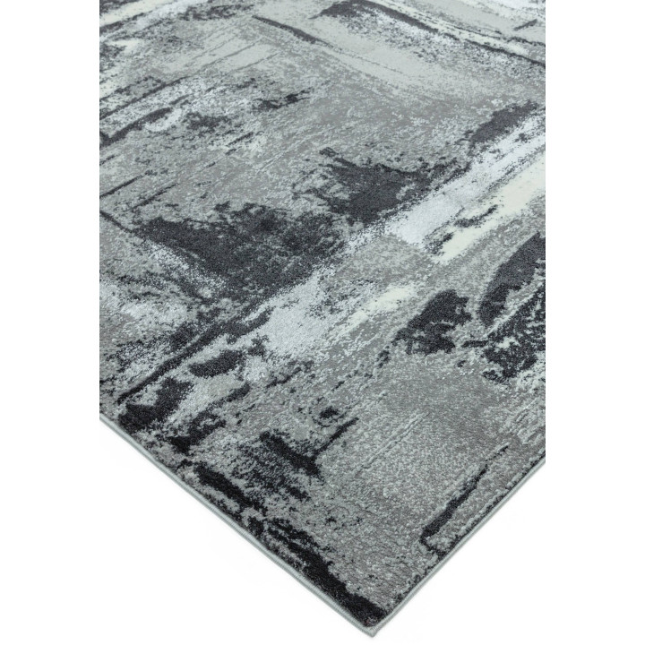 Rug Orion abstract grey silver white 80x150 cm