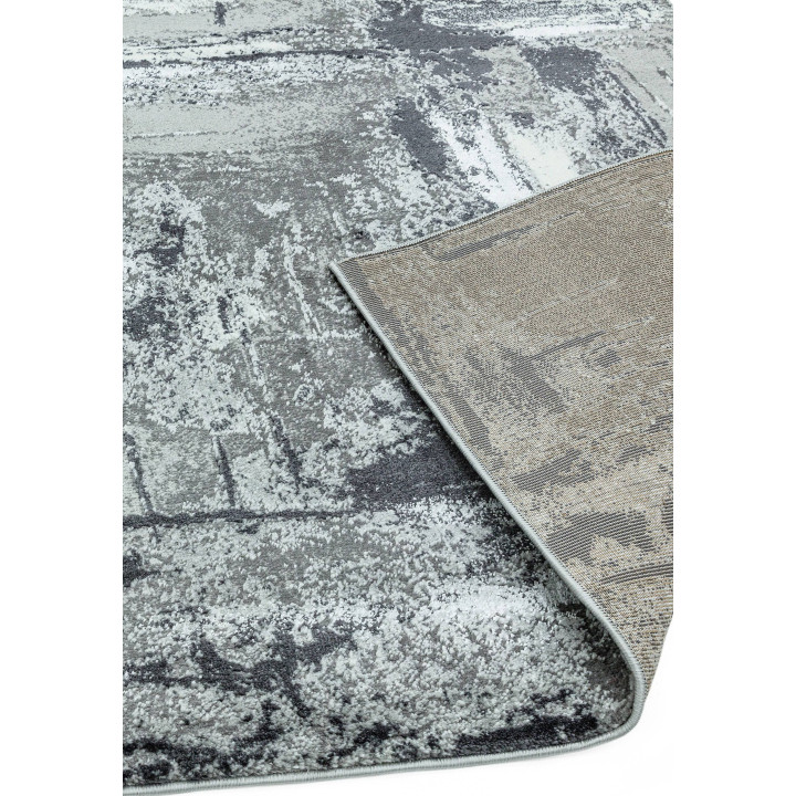 Rug Orion abstract grey silver white 80x150 cm