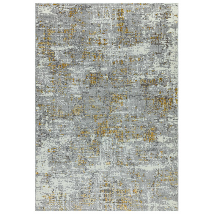 Rug Orion abstract grey gold white 200x290 cm