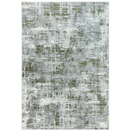 Tappeto Orion astratto verde oliva e grigio 80x1