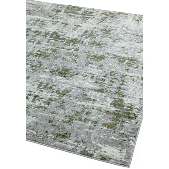 Tappeto Orion astratto verde oliva e grigio 80x1