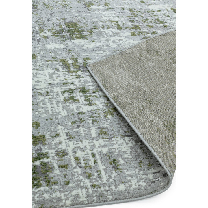 Rug Orion abstract olive green grey white 80x150