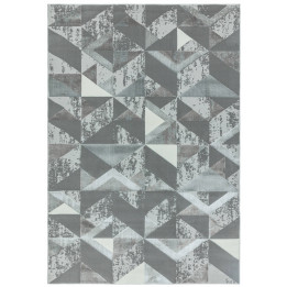 Tappeto Orion geometrico grigio e argento 200x29