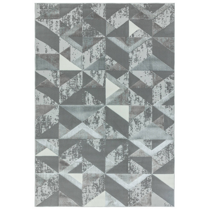 Tappeto Orion geometrico grigio e argento 200x29