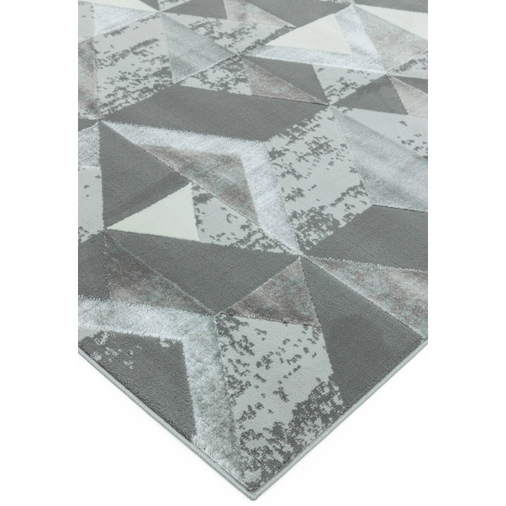 Tappeto Orion geometrico grigio e argento 200x29