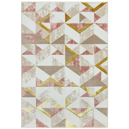 Tappeto Orion geometrico rosa e oro 80x150 cm