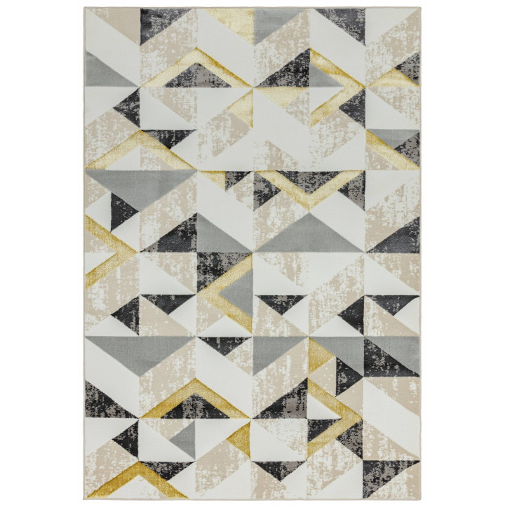 Tappeto Orion geometrico grigio e beige 80x150 c