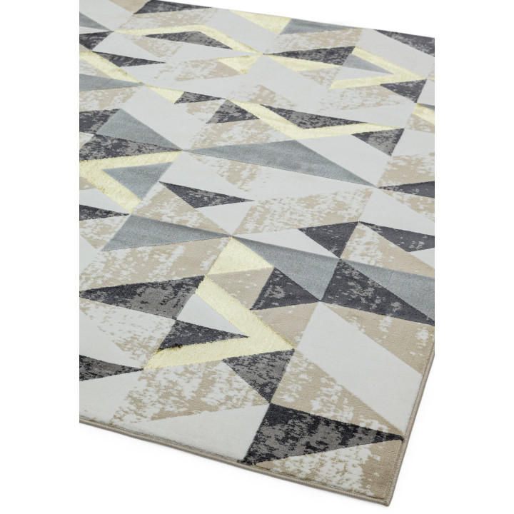 Tappeto Orion geometrico grigio e beige 80x150 c