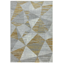 Tappeto Orion geometrico grigio e oro 200x290 cm