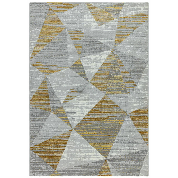 Rug Orion geometric grey gold white 200x290 cm