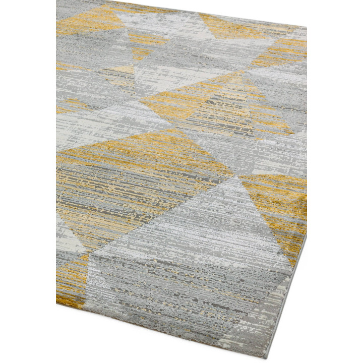 Rug Orion geometric grey gold white 200x290 cm