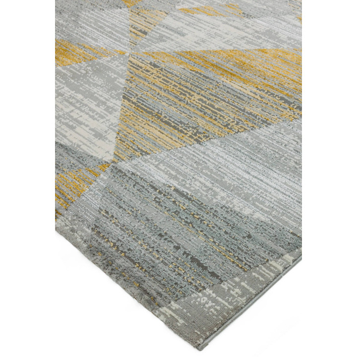 Rug Orion geometric grey gold white 200x290 cm