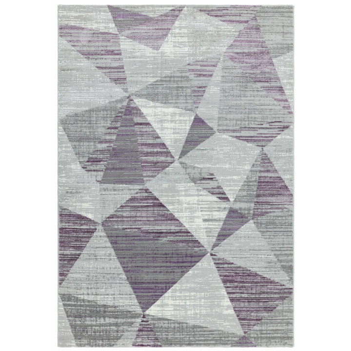 Rug Orion geometric purple grey white 120x170 cm