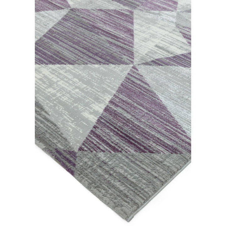 Rug Orion geometric purple grey white 120x170 cm