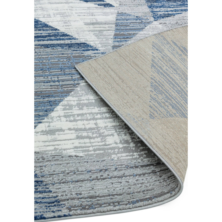 Tappeto Orion geometrico blu e grigio chiaro 80x