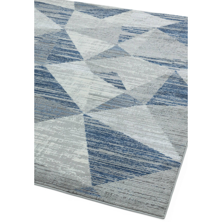 Tappeto Orion geometrico blu e grigio 120x170 cm