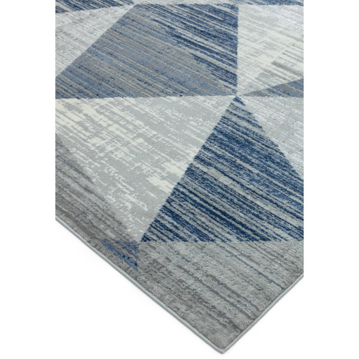 Tappeto Orion geometrico blu e grigio 120x170 cm
