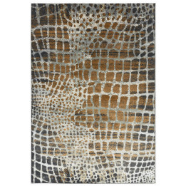 Tappeto Quantum astratto marrone e grigio scuro