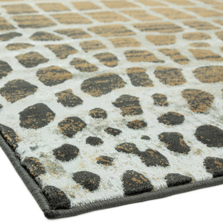 Tappeto Quantum astratto marrone e grigio scuro