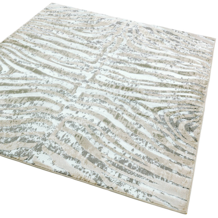 Rug Quantum geometric grey beige silver 160x230