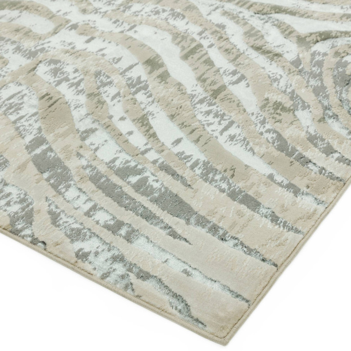 Tappeto Quantum geometrico grigio e beige 160x23