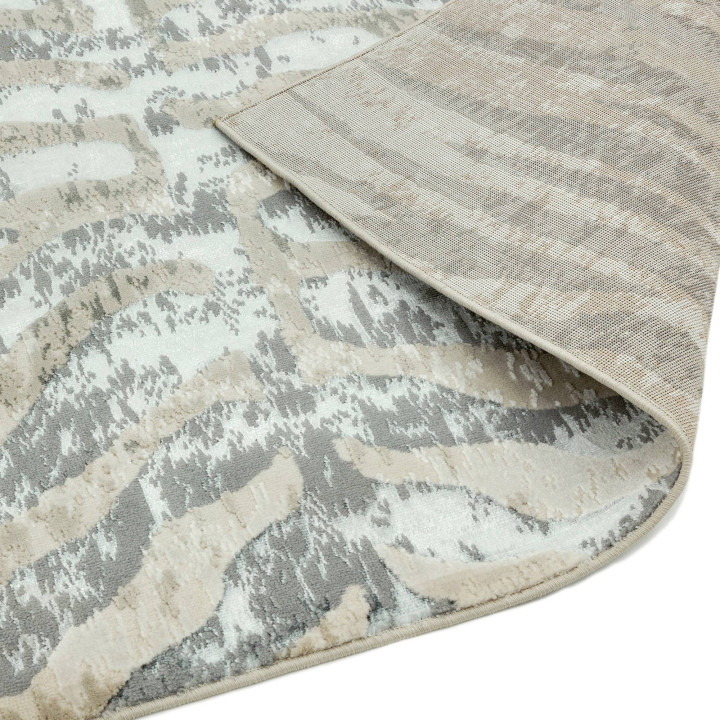 Tappeto Quantum geometrico grigio e beige 160x23