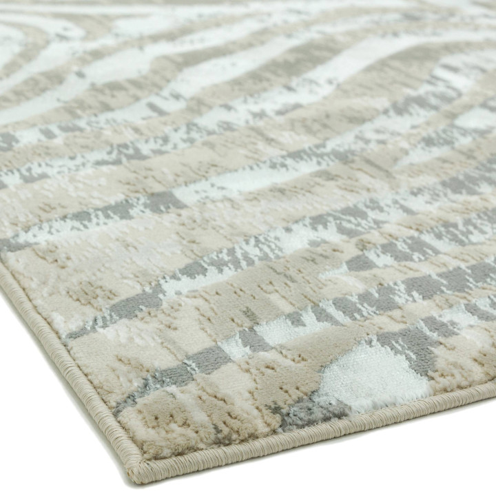 Rug Quantum geometric grey beige silver 160x230