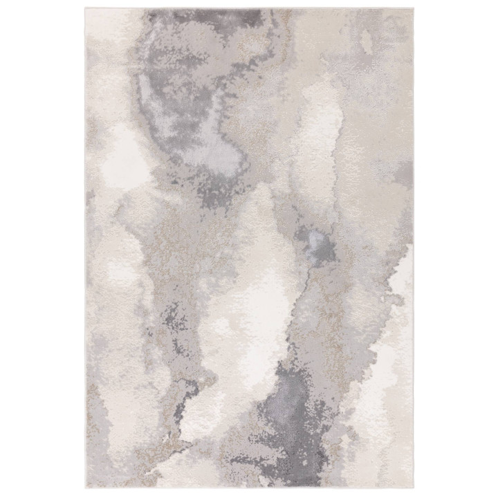 Tappeto Stellar astratto beige e grigio chiaro 1
