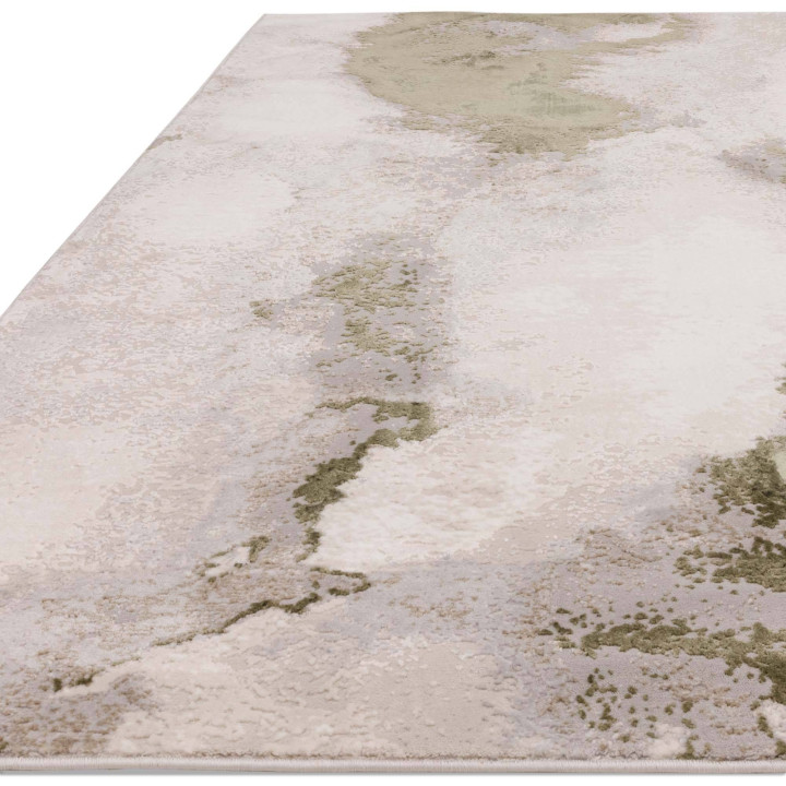 Tappeto Stellar astratto verde oliva e beige 120