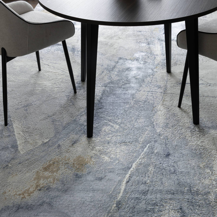 Tappeto Stellar astratto blu e grigio 80x150 cm