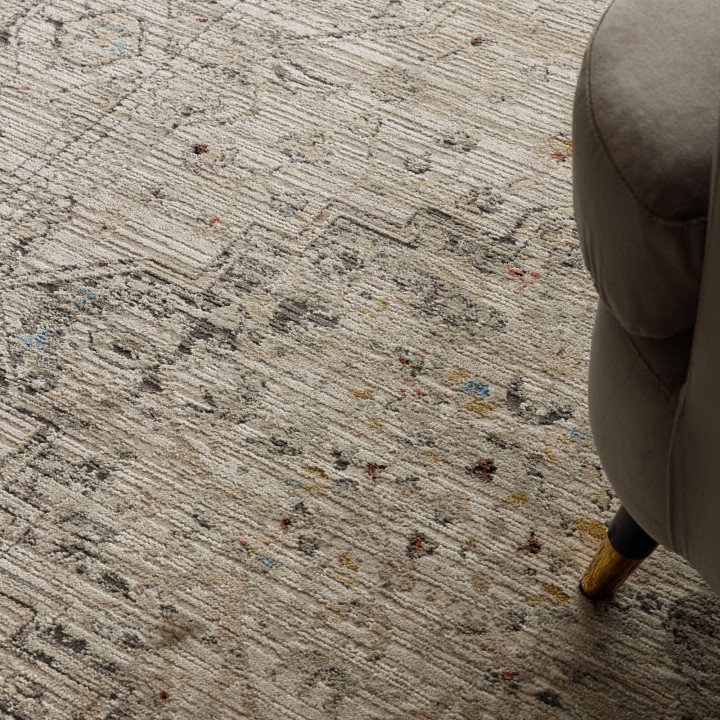 Rug Sovereign floral with medallion beige gray b