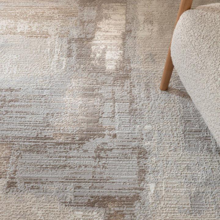 Tappeto Stellar astratto grigio e beige 160x230