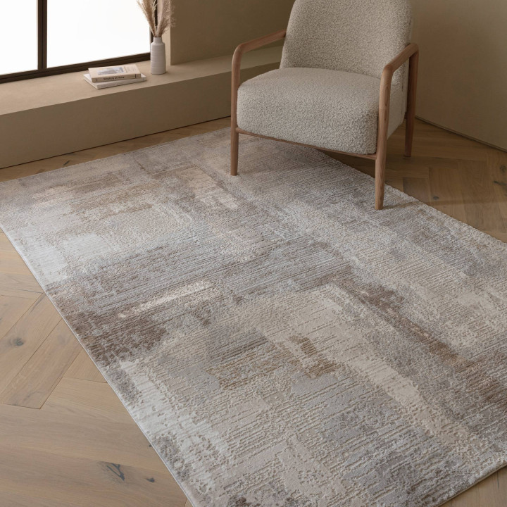 Rug Stellar abstract grey beige silver 200x290 c