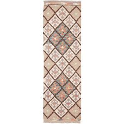 Rug Kilim Afghanistan 61x200 Cream White Brown