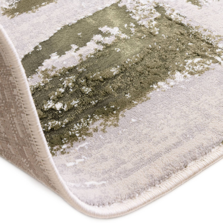 Rug Stellar abstract olive green beige grey blac