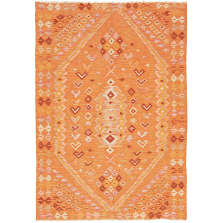 Rug Kilim Afghanistan 105x147 Orange Peach Rose