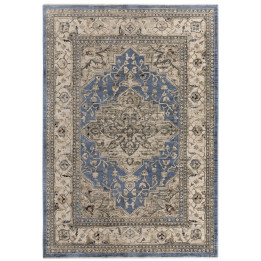 Tappeto Sovereign medaglione floreale blu e beig