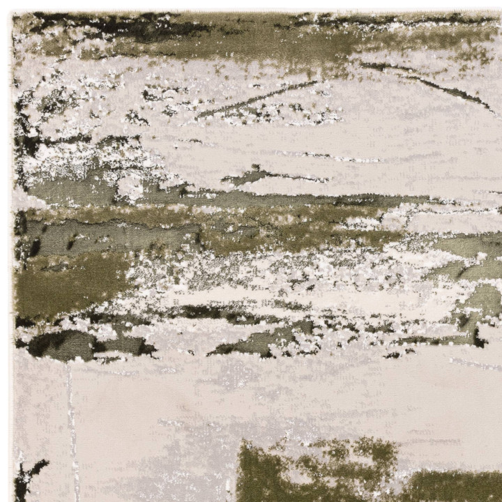Tappeto Stellar astratto verde oliva e grigio 16