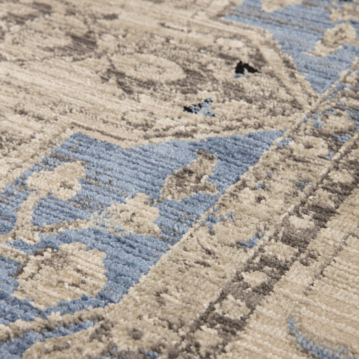 Tappeto Sovereign medaglione floreale blu e beig