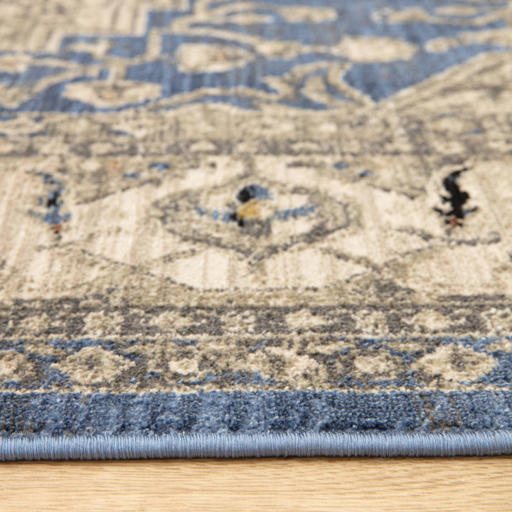 Tappeto Sovereign medaglione floreale blu e beig